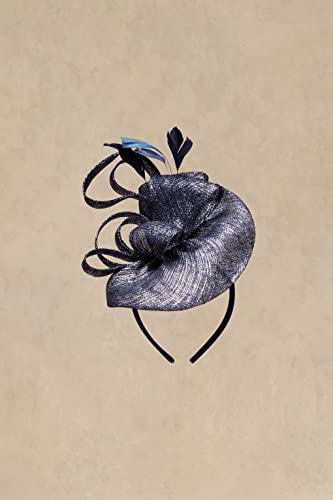 BABEYOND Fascinators Hats for Women Tea Party Glitter Pillbox Hat Derby Hat - color: B-navy Blue