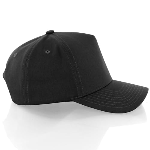 Daxton Men Original Trucker Hat Cotton Twill with Adjustable Snapback 5 Panel A-Frame Cap - color: 2 Pack - All Black