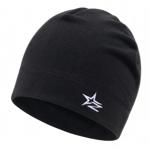 Thermal Skull Cap Men Women Warm Winter Beanie Running Skully - color: Black