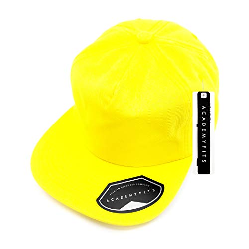 Quality 5 Panel Mid Crown Cotton Vintage Painters Hat Buckle Strap Adjustable Men Women Unisex Flat Visor #2015 - color: Yellow