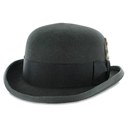 Hats in the Belfry NEW Tammany Bowler Black, Grey, Navy, Brown, Pearl - color: Grey, size: Medium