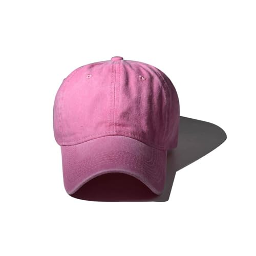 Classic Vintage Distressed Baseball Cap, Washed Cotton, Adjustable Fit - color: B-pink