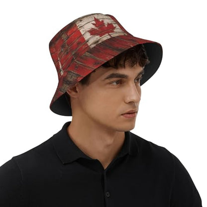 Bucket Hat for Men Women Packable Sun Hats Fisherman Outdoor Summer Travel Hiking Beach Caps - color: Canada Flag