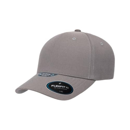 Flexfit NU Tri-Layer Athletic Fitted Baseball Cap with Seam-Sealed Taping - color: Grey, size: Small-Medium