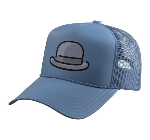 Really Like Bowler Hats Derby Bob Hat Trucker Hat with Adjustable Mesh Back - color: Light Blue