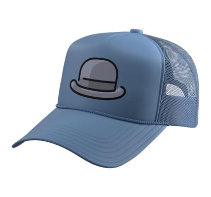 Really Like Bowler Hats Derby Bob Hat Trucker Hat with Adjustable Mesh Back - color: Light Blue