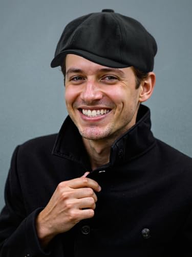 Senker Fashion 2 Pieces Newsboy Cap for Men - color: Black Light Grey