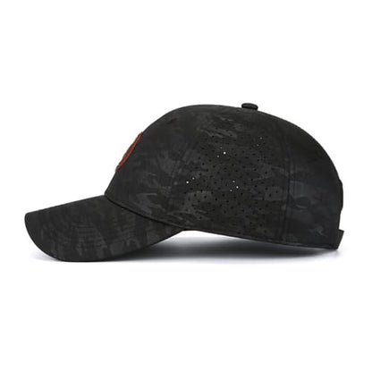 Men's Quick Dry Baseball Cap Original Camouflage Laser Perforated Breathable Golf Ball Caps Curved Brim Structured Hats - color: Green