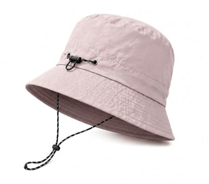 Packable Outdoor Bucket Hat – Lightweight Waterproof Quick-Dry Sun Hat for Hiking & Fishing - color: Pink