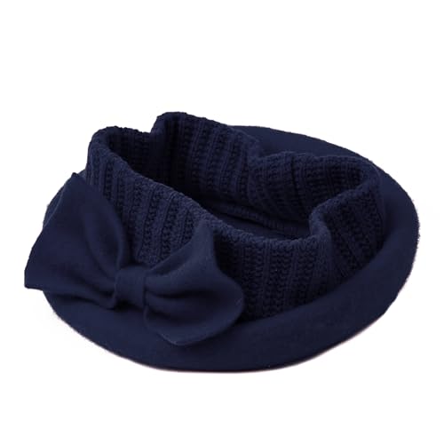 Century Star Lady French Beret Hats for Women Chic Wool Beret for Adults Fashionable Winter Warm Cap Beanie Hats - color: Navy Blue