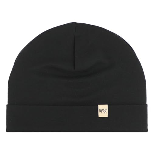 100% Merino Wool Cuff Beanie - Warm Winter Hat - Novelty Beanie - Toque - color: Black