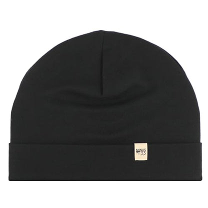 100% Merino Wool Cuff Beanie - Warm Winter Hat - Novelty Beanie - Toque - color: Black