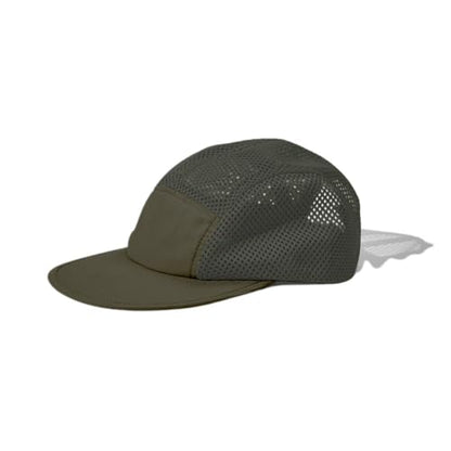 FASHIXD Mesh 5 Panel Runner Hat for Men Flat Brim Quick Dry Running Hat - color: Dark Green