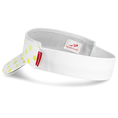 Headsweats Unisex Adult Lightweight Performance Running Sun Visor - color: White/Neon Pickleball