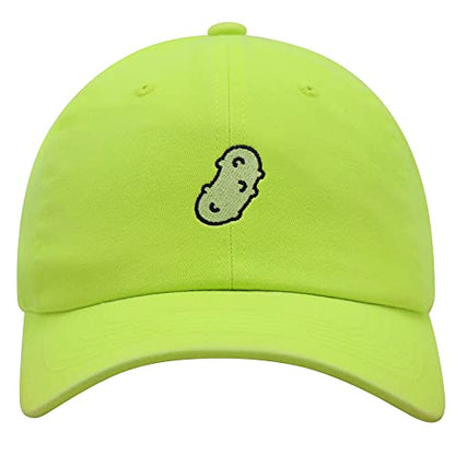 JPAK Pickle Premium Dad Hat Embroidered Cotton Baseball Cap Dill Juice - color: Neon Yellow