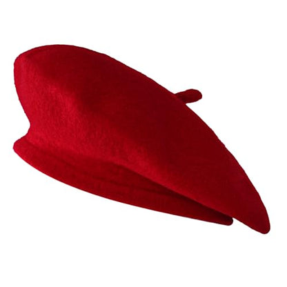 1Pcs French Beret Hats Solid Classic Beret Beanie Hats for Women Teens - color: Red