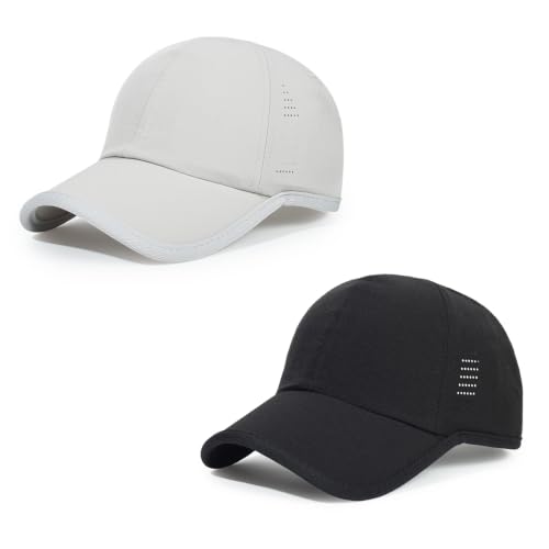 HH HOFNEN Quick Dry Baseball Hat Unstructured Athletic Golf Cap Women Men - color: 2-black+lightgray