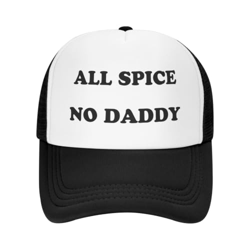 Funny Trucker Hat for Women Men Cute Humor Gag Hats Adjustable Mesh Caps - color: All Spice No Daddy