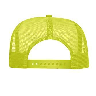 OTTO Neon Polyester Foam Front 5 Panel High Crown Mesh Back Trucker Hat - color: N. Yellow