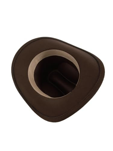 Verdusa Women's Western Cowboy Hat Rhinestone Wide Brim 2026 Cowgirl Hat - color: Coffee Brown