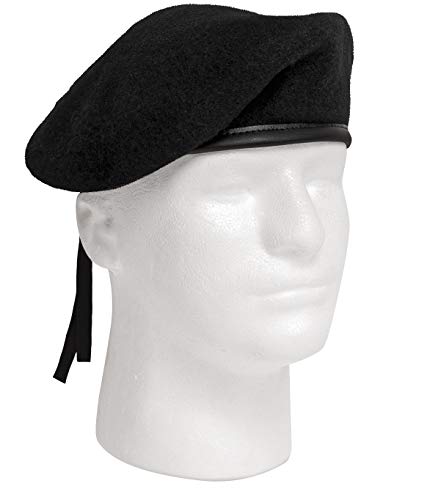 Rothco G.I. Style Wool Beret - Versatile Colors for Everyday Wear - color: Black, size: 7 3/4