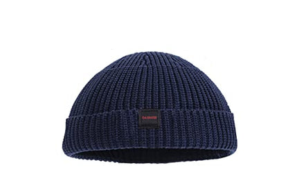 Fisherman Beanie Hats for Men Women,Knit Trawler Skull Cap,Watch Cap,Spring Fall Winter Warm Short Hats - color: (Cotton)-after Midnight-m