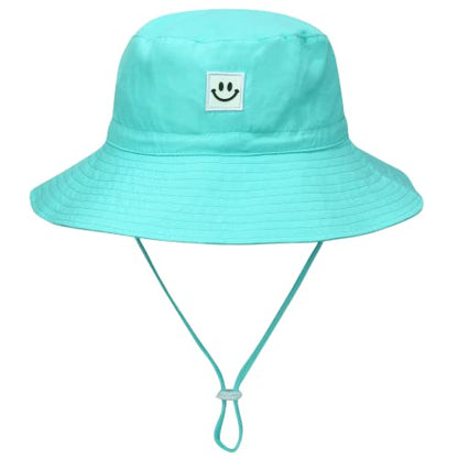 55cube Baby & Toddler Sun Hat UPF 50+ Bucket Hat with Chin Strap - color: 2pack Grey/Aquamarine, size: 2-5T