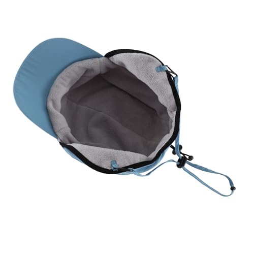 Home Prefer Waterproof Men's Winter Hats with Visor Warm Fleece Lined Baseball Cap Earflaps Trooper Trapper Hat for Men - color: Blue