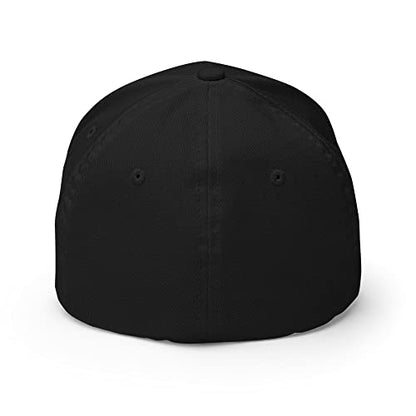 FX XRP Fitted Hat Embroidered Curved Bill Mid Crown Closed-Back Structured Twill Cap - color: Black, size: Small-Medium