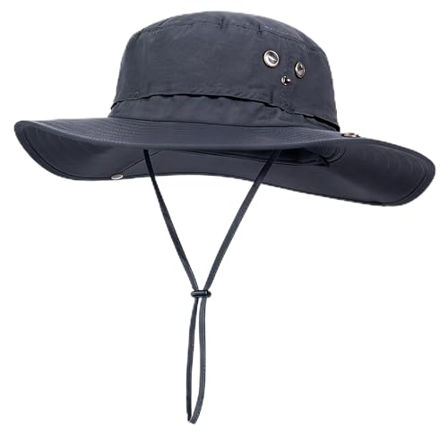 Plus Size XL XXL Sun Hats for Men Bucket Boonie UV Protection UPF50+ Waterproof Wide Brim Foldable Fishing Beach - color: Plc927dark Grey, size: Large-X-Large