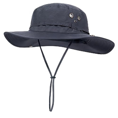 Plus Size XL XXL Sun Hats for Men Bucket Boonie UV Protection UPF50+ Waterproof Wide Brim Foldable Fishing Beach - color: Plc927dark Grey, size: Large-X-Large