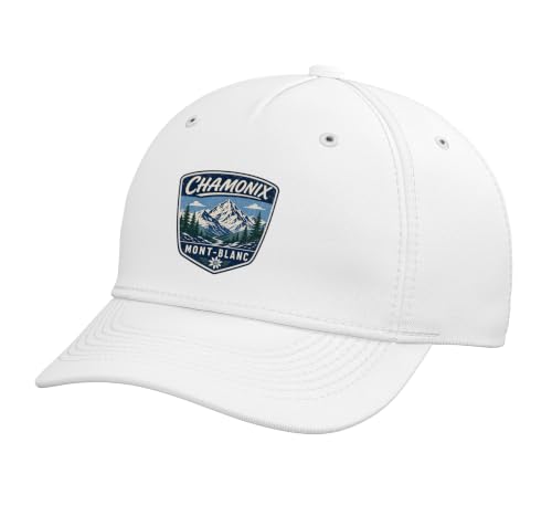 Chamonix Mont Blanc Mountain Hiking Adventure Nature Travel Adjustable Baseball Hat - color: White