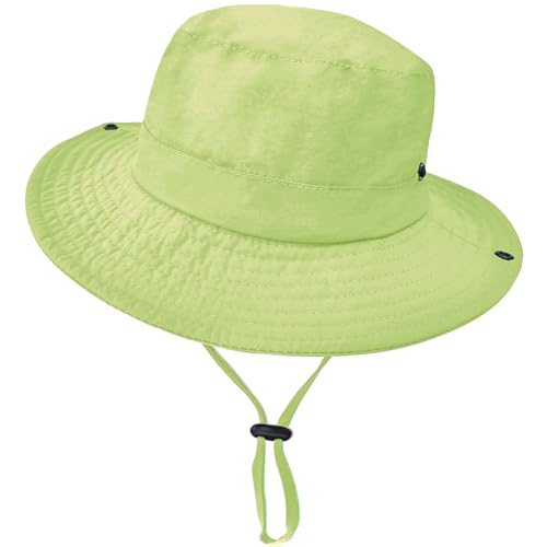 ZOORON Kids Sun Hat UPF 50+ Quick Dry Bucket Safari Hat for Girls and Boys - color: Grass Green