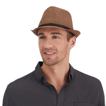 Levi's Men's Straw Fedora Hat - color: Brown Straw, size: Large-X-Large