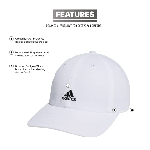 adidas Women's Saturday 2 Hat Baseball Cap - color: White/Black/2