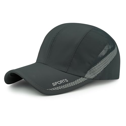 CLAPE Outdoor Sun Visor Hats Lightweight Waterproof Breathable Sports Hat UPF50+ Ultra Thin Cooling Baseball Hats - color: 02-dark Gray