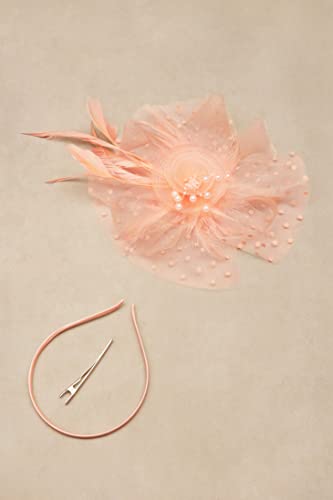 BABEYOND Fascinators Hats for Women Tea Party Flower Tulle Bead Derby Hat - color: Champagne