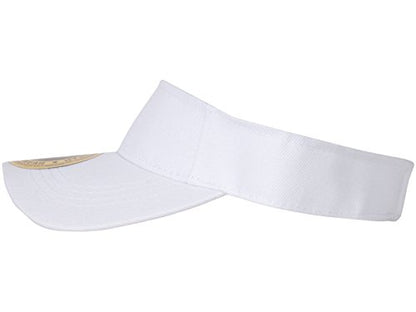 TOP HEADWEAR Solid Adjustable Blank Visor - color: White