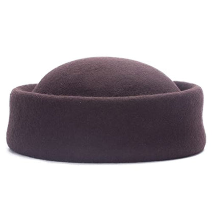 Lawliet Womens 100% Wool Felt Fascinator Hostess Pillbox Millinery Hat Base B028 - color: Brown