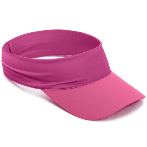 ROYBENS Cooling Visor Hat Women Men, Elastic Headband Sun Visor Golf Cap - color: Rose-red