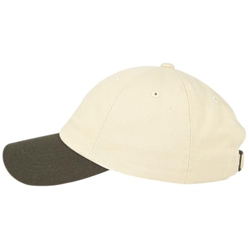E BY ELIDAN Two Tone Dad Hat, Low Profile Baseball Cap - color: Stone Olive
