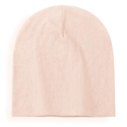 vidsel 100% Cotton Slouchy Beanie for Women Men, Thin Beanies Winter Hat - color: Pink
