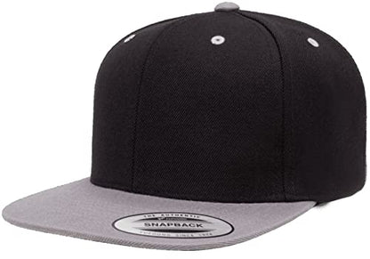 Mrlahat 6089 Yupoong Yp by Flexfit 6-Panel Structured Flat Visor Classic Snapback Cap with Black Bandana - color: Black / Silver