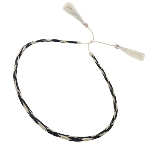 Gamboa Horsehair Hat Band for Cowboy Hats - color: Black and Beige II