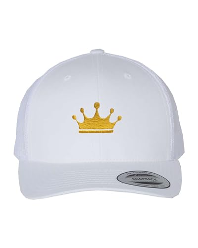 Go All Out Adult Golden Crown Structured Trucker Cap - color: White