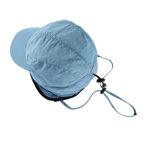 Home Prefer Waterproof Men's Winter Hats with Visor Warm Fleece Lined Baseball Cap Earflaps Trooper Trapper Hat for Men - color: Blue