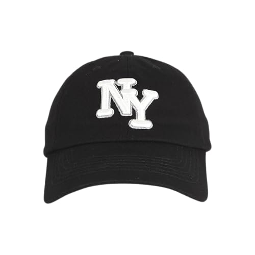NY 3D Embroidered Dad Hat - New York Baseball Cap - color: Black