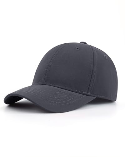 Zylioo XL XXL Big Head Baseball Cap, 100% Cotton Adjustable High Crown Hat - color: Gray
