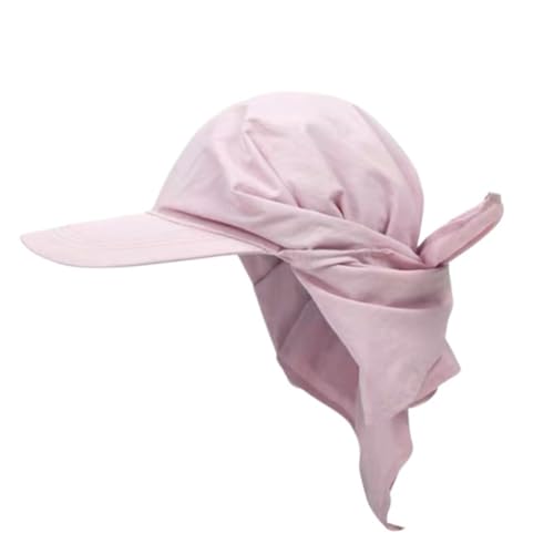 Sun Hat with Neck Flap for Women Wide Brim, Packable, Foldable, Outdoor Sun Protection, Baseball Visor Hat - color: Pink