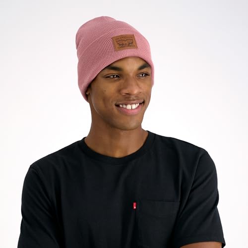 Levi's Mens All-Season Hero Beanie Soft Knit Cuffed Winter Hat, Warm & Comfortable Everyday Style - color: Pink